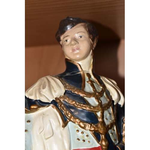 339 - BREWERIANA : TWO KING GEORGE IV 'OLD SCOTCH WHISKY' ADVERTISING FIGURES, comprising a rubberoid bust... 