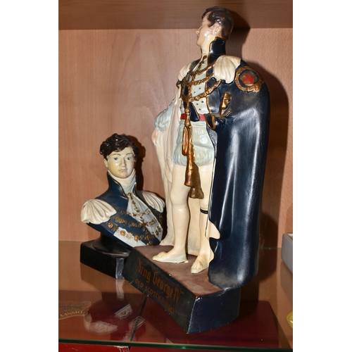 339 - BREWERIANA : TWO KING GEORGE IV 'OLD SCOTCH WHISKY' ADVERTISING FIGURES, comprising a rubberoid bust... 