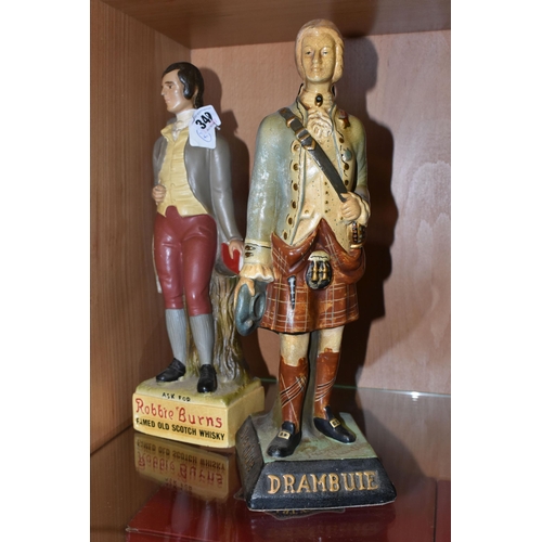 340 - BREWERIANA: TWO WHISKY ADVERTISING FIGURES, comprising two rubberoid figures 'Robbie Burns' famed ol... 