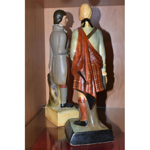 340 - BREWERIANA: TWO WHISKY ADVERTISING FIGURES, comprising two rubberoid figures 'Robbie Burns' famed ol... 