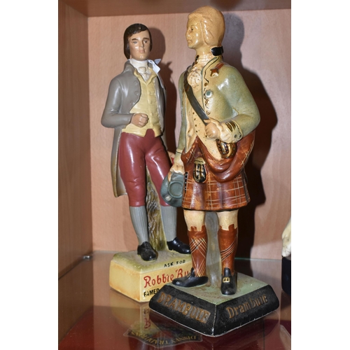 340 - BREWERIANA: TWO WHISKY ADVERTISING FIGURES, comprising two rubberoid figures 'Robbie Burns' famed ol... 