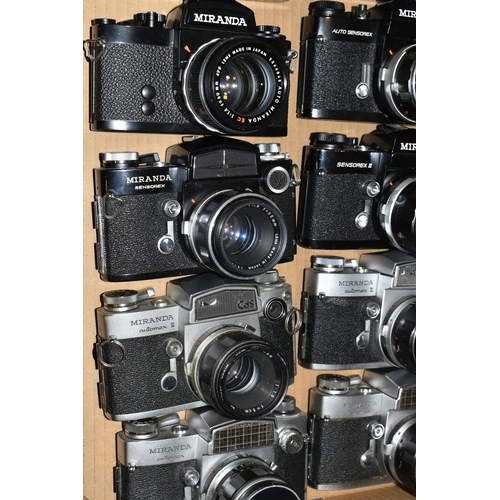 346 - ONE BOX OF VINTAGE MIRANDA CAMERAS, twelve cameras comprising models EE, EE2, Senorex II, Automex II... 