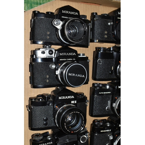 346 - ONE BOX OF VINTAGE MIRANDA CAMERAS, twelve cameras comprising models EE, EE2, Senorex II, Automex II... 