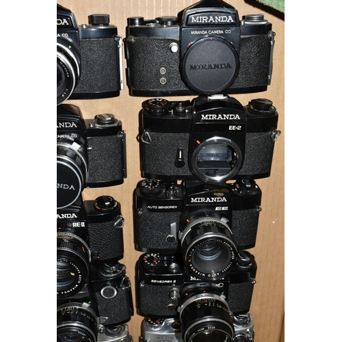 346 - ONE BOX OF VINTAGE MIRANDA CAMERAS, twelve cameras comprising models EE, EE2, Senorex II, Automex II... 