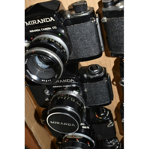 346 - ONE BOX OF VINTAGE MIRANDA CAMERAS, twelve cameras comprising models EE, EE2, Senorex II, Automex II... 