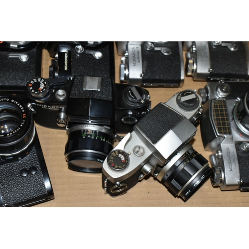 346 - ONE BOX OF VINTAGE MIRANDA CAMERAS, twelve cameras comprising models EE, EE2, Senorex II, Automex II... 