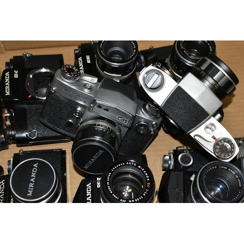 346 - ONE BOX OF VINTAGE MIRANDA CAMERAS, twelve cameras comprising models EE, EE2, Senorex II, Automex II... 