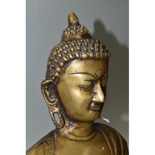 347 - A LARGE HEAVY BRONZED METAL 20TH CENTURY FIGURE OF A SEATED BUDDHA, height 51cm (1) (Condition Repor... 