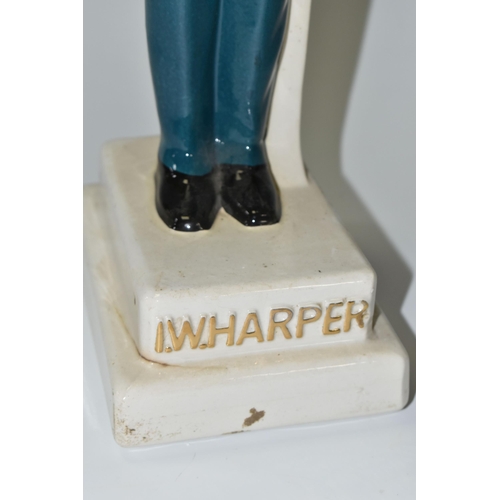 350 - BREWERIANA: AN I.W HARPER KENTUCKY BOURBON DECANTER, ceramic figure of a bowing gentleman in top hat... 