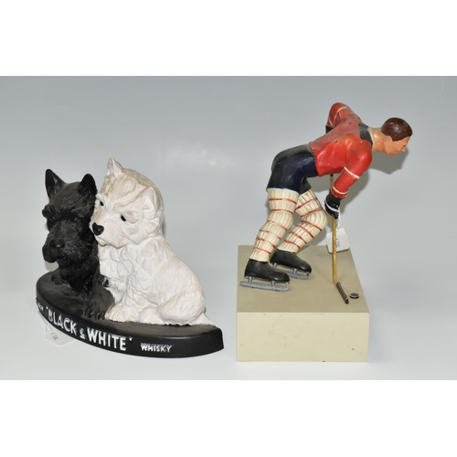 351 - TWO WHISKY ADVERTISING FIGURES, comprising a plastic 'Canadian Club' whisky display figure of an ice... 