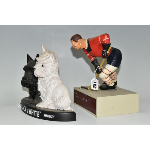 351 - TWO WHISKY ADVERTISING FIGURES, comprising a plastic 'Canadian Club' whisky display figure of an ice... 