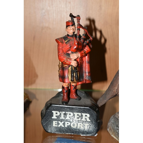 359 - A COLLECTION OF SMALL WHISKY MASCOT FIGURES, comprising 'Piper Export', 'The Abbot's Choice Scotch W... 