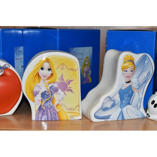 362 - SEVEN BOXED DISNEY ENCHANTING COLLECTION  MONEY BANK FIGURES, comprising Rapunzel Money Bank A28759,... 