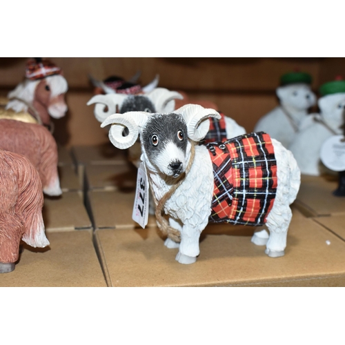 377 - TWELVE BOXED ENESCO 'COUNTRYSIDE COUTURE' FIGURES, comprising two each of Douglas the Highland cow n... 