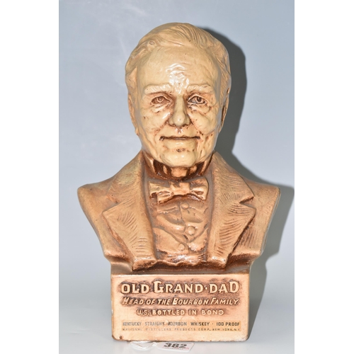 382 - A KENTUCKY STRAIGHT BOURBON WHISKEY ADVERTISING BUST, the rubberoid bust labelled 'Old Grand-Dad, He... 