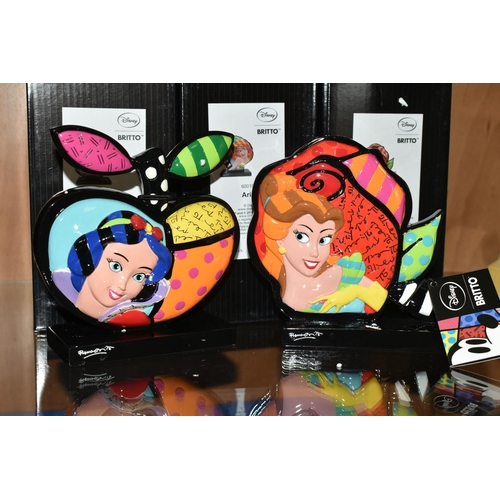 391 - FOUR BOXED ENESCO DISNEY SHOWCASE 'BRITTO' ORNAMENTS, comprising Snow White 6001004, Tinker Bell 600... 