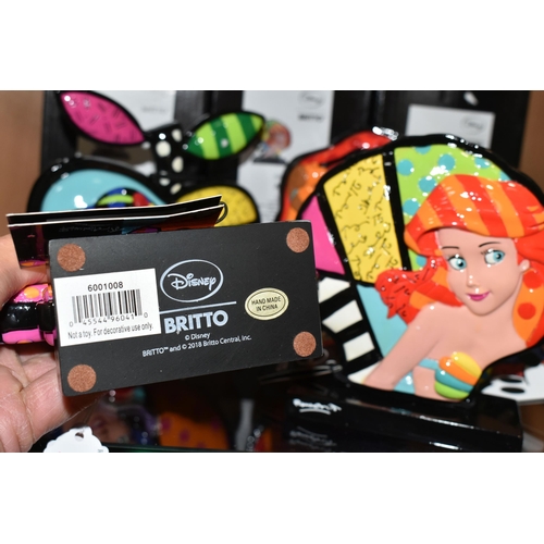 391 - FOUR BOXED ENESCO DISNEY SHOWCASE 'BRITTO' ORNAMENTS, comprising Snow White 6001004, Tinker Bell 600... 