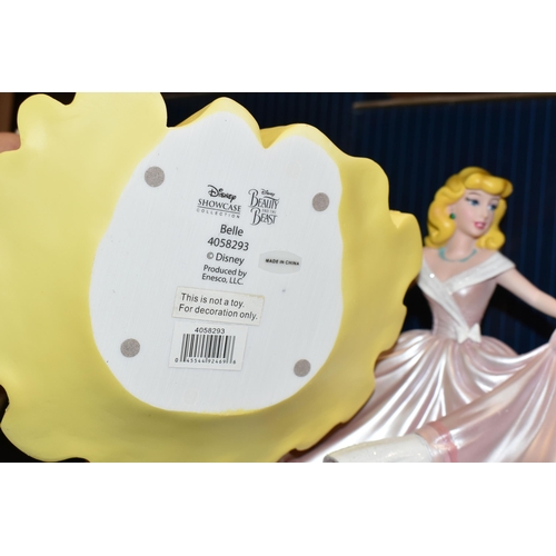 392 - FOUR BOXED ENESCO DISNEY SHOWCASE COLLECTION FIGURES, comprising Belle no 4058293, Cinderella no 600... 