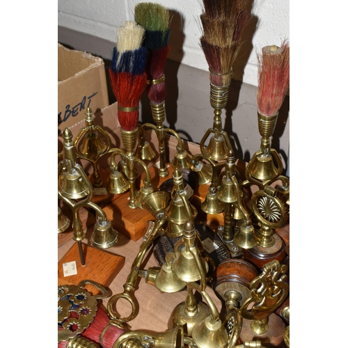 394 - TWO BOXES OF HORSE BRASSES AND SHIRE HORSE BELLS, to include a quantity of approximately ninety to o... 