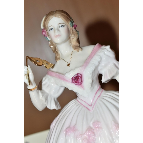 398 - THREE ROYAL WORCESTER LIMITED EDITION FIGURINES, comprising Queen of Hearts no 8785/12500, The Masqu... 