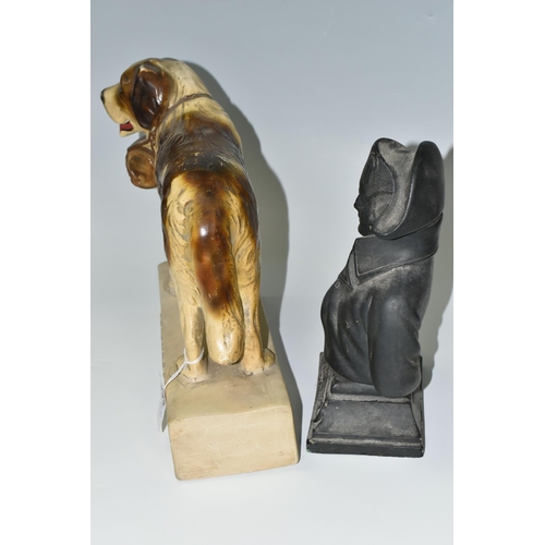 399 - TWO COGNAC ADVERTISING FIGURES, comprising  a rubberoid 'Courvoisier Cognac' advertising bust of Nap... 