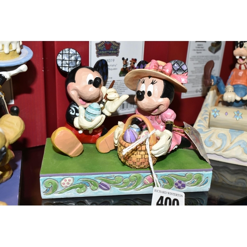 400 - FOUR BOXED ENESCO DISNEY TRADITIONS FIGURES, designed by Jim Shore, comprising Easter Artistry no 60... 