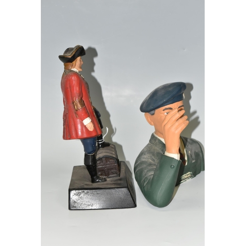 402 - TWO WHISKY ADVERTISING FIGURES, comprising a rubberoid 'Old Smuggler' advertising figure depicting a... 