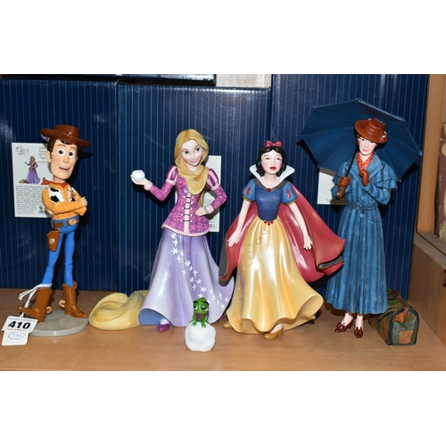 410 - FOUR BOXED ENESCO DISNEY SHOWCASE FIGURES,  comprising Rapunzel with Pascal (two figures in one) no ... 