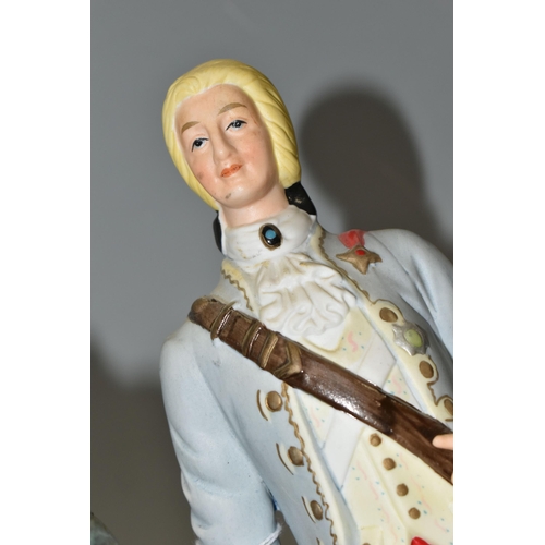 414 - TWO DRAMBUIE WHISKY ADVERTISING FIGURES, depicting Bonnie Prince Charlie, one ceramic and one chalkw... 