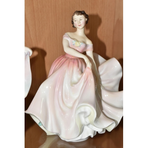 419 - SIX ROYAL DOULTON FIGURINES, comprising Enchantment HN2178, The Polka HN2156, My Teddy HN2177, Rose ... 