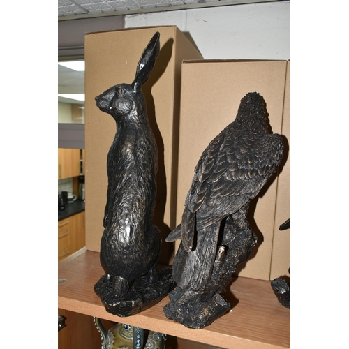 425 - THREE BOXED BORDER FINE ARTS - 'STUDIO BRONZE' FIGURES, bronzed resin figures comprising two Eagle A... 