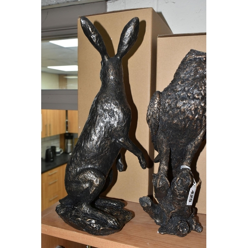 425 - THREE BOXED BORDER FINE ARTS - 'STUDIO BRONZE' FIGURES, bronzed resin figures comprising two Eagle A... 