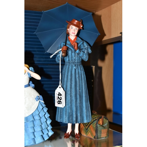 426 - FOUR BOXED DISNEY SHOWCASE COLLECTION FIGURINES, comprising 'Mary Poppins' 6001659, 'Alice' 6001660,... 