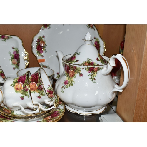 428 - A QUANTITY OF ROYAL ALBERT 'OLD COUNTRY ROSES' PATTERN TEAWARE, comprising a teapot (marked as secon... 