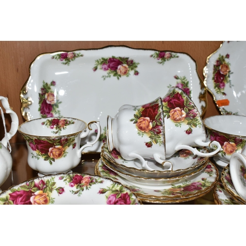 428 - A QUANTITY OF ROYAL ALBERT 'OLD COUNTRY ROSES' PATTERN TEAWARE, comprising a teapot (marked as secon... 