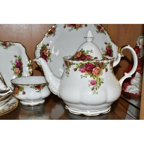 428 - A QUANTITY OF ROYAL ALBERT 'OLD COUNTRY ROSES' PATTERN TEAWARE, comprising a teapot (marked as secon... 