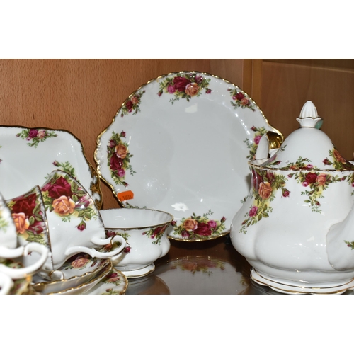 428 - A QUANTITY OF ROYAL ALBERT 'OLD COUNTRY ROSES' PATTERN TEAWARE, comprising a teapot (marked as secon... 