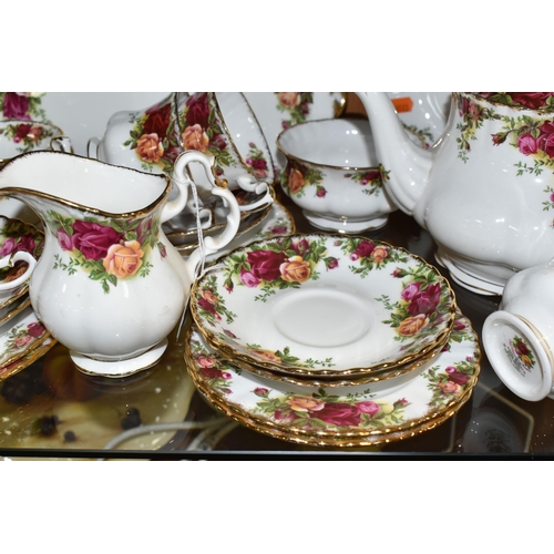 428 - A QUANTITY OF ROYAL ALBERT 'OLD COUNTRY ROSES' PATTERN TEAWARE, comprising a teapot (marked as secon... 