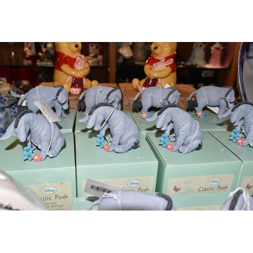 442 - A GROUP OF BOXED DISNEY 'CLASSIC POOH' FIGURINES, comprising five Eeyore 'sitting' figures, five Eey... 