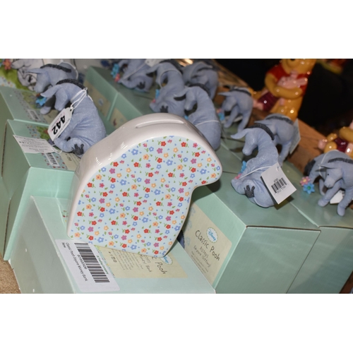 442 - A GROUP OF BOXED DISNEY 'CLASSIC POOH' FIGURINES, comprising five Eeyore 'sitting' figures, five Eey... 