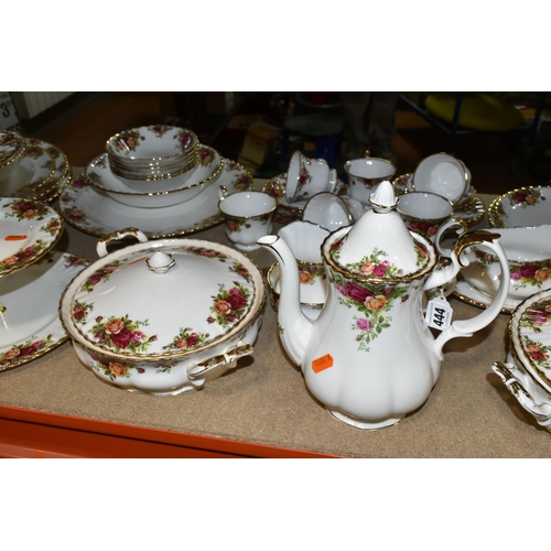 444 - A LARGE QUANTITY OF ROYAL ALBERT 'OLD COUNTRY ROSES' PATTERN DINNER AND TEAWARE, comprising a large ... 