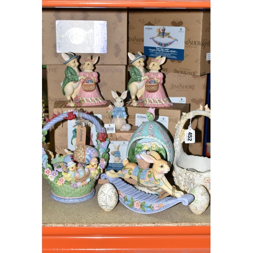 452 - SEVEN BOXED NEW AND UNUSED JIM SHORE 'HEARTWOOD CREEK' EASTER FIGURINES, comprising Easter Bunny Wit... 