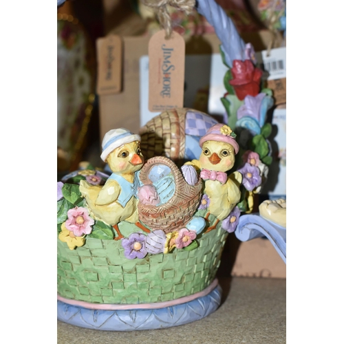 452 - SEVEN BOXED NEW AND UNUSED JIM SHORE 'HEARTWOOD CREEK' EASTER FIGURINES, comprising Easter Bunny Wit... 