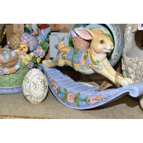 452 - SEVEN BOXED NEW AND UNUSED JIM SHORE 'HEARTWOOD CREEK' EASTER FIGURINES, comprising Easter Bunny Wit... 