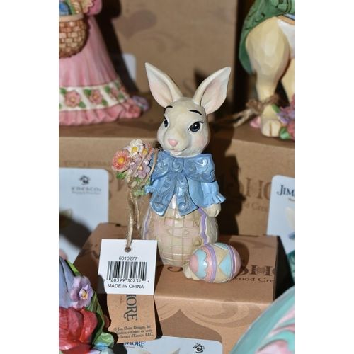 452 - SEVEN BOXED NEW AND UNUSED JIM SHORE 'HEARTWOOD CREEK' EASTER FIGURINES, comprising Easter Bunny Wit... 