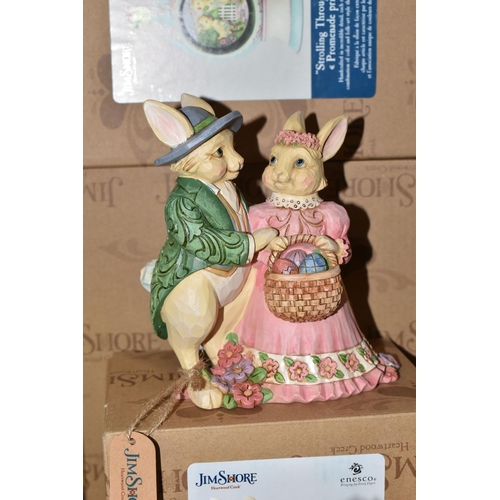 452 - SEVEN BOXED NEW AND UNUSED JIM SHORE 'HEARTWOOD CREEK' EASTER FIGURINES, comprising Easter Bunny Wit... 