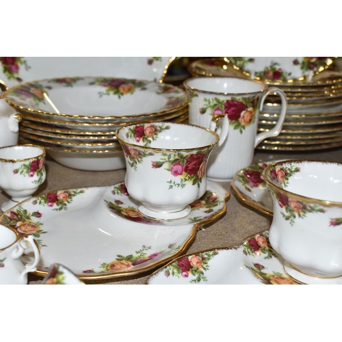 453 - A LARGE QUANTITY OF ROYAL ALBERT 'OLD COUNTRY ROSES' PATTERN TEA AND DINNERWARE, comprising three te... 