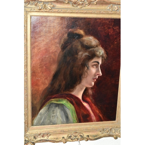 478 - A LATE 19TH / EARLY 20TH CENTURY PORTRAIT OF A FEMALE FIGURE, the head and shoulders portrait depict... 