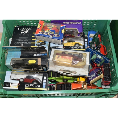 486 - TWO BOXES AND LOOSE BOOKS, CERAMICS, GLASS AND DIECAST VEHICLES, to include twenty four books includ... 