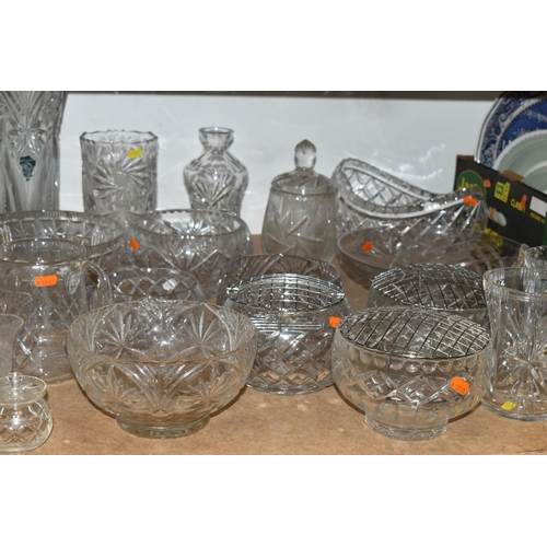 501 - A COLLECTION OF CUT CRYSTAL AND OTHER GLASS WARES, over thirty pieces by makers including Webb Corbe... 